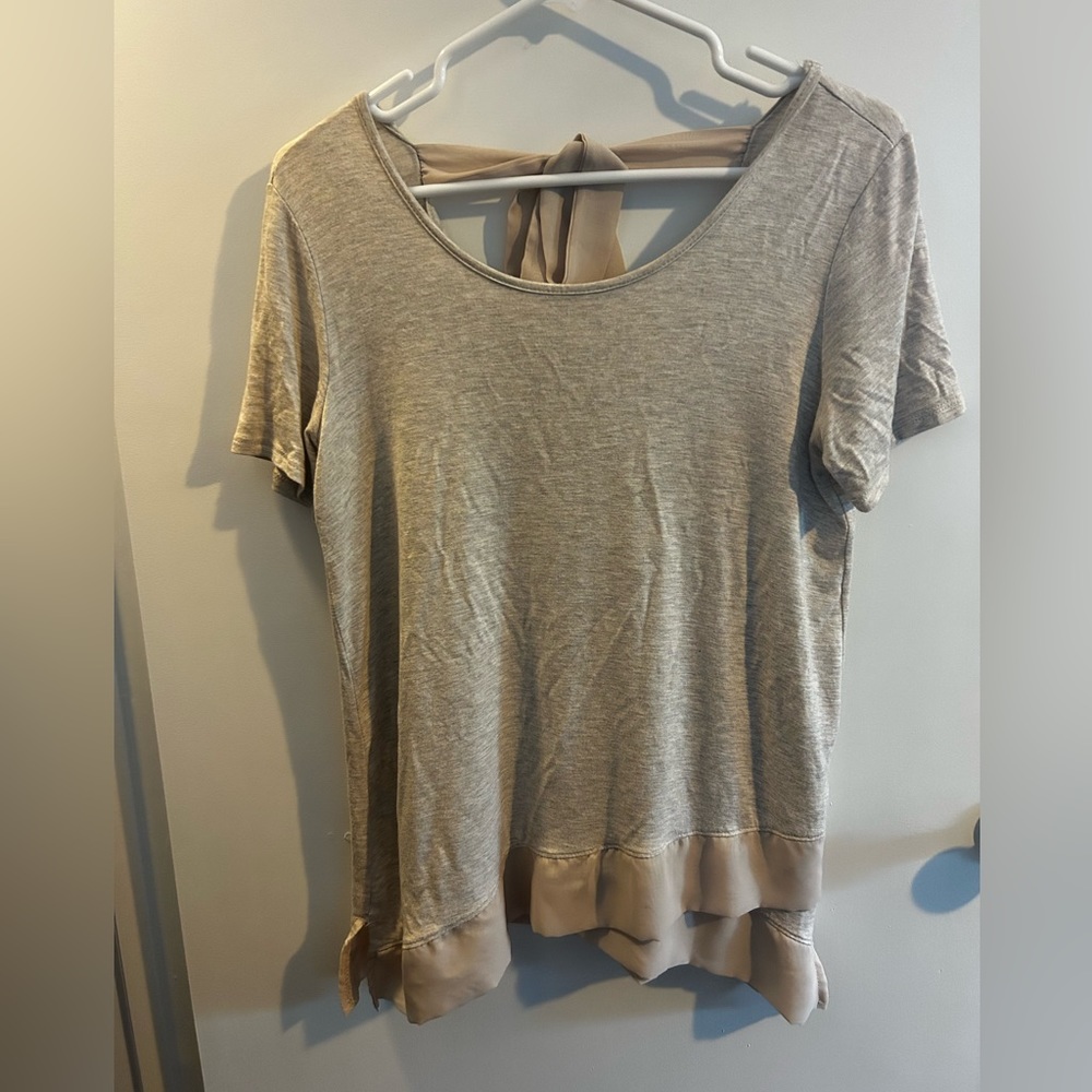 Pebble and Stone, tan cotton tee